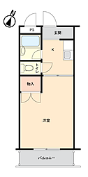 フォルム東海大前 1Kの間取図画像
