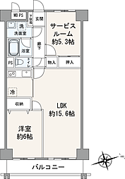 パールハイム川越 1SLDKの間取図画像