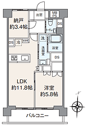 清澄ハイツ 1SLDKの間取図画像