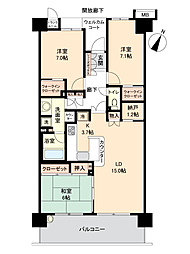 ルネグランデイズ 3LDKの間取図画像