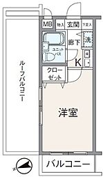 新丸子ダイカンプラザシティ2号館 1Kの間取図画像