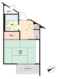 フジタ野尻湖高原マンション 1Kの間取図画像