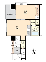 ライオンズマンション善知鳥 1DKの間取図画像