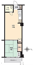 マンション南熱海 1LDKの間取図画像