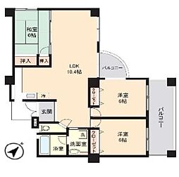 コートヴィレッジ山下町 3LDKの間取図画像