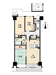 サーパス木田町 3LDKの間取図画像