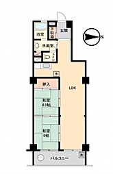 プレジデント青山 2LDKの間取図画像