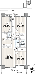 グランシエロ志木アールコート 3LDKの間取図画像