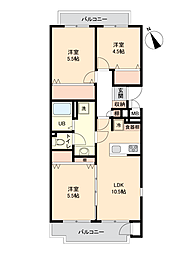 みずほ台団地6-1 3LDKの間取図画像