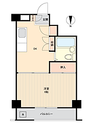 お花茶屋ダイヤモンドマンション 1DKの間取図画像