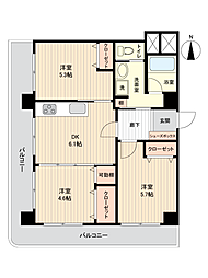 三栄わらびハイツ 3DKの間取図画像