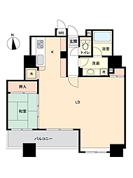 D'グラフォートM-ZA本町 1LDKの間取図画像