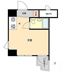 新宿ダイカンプラザシティ1 ワンルームの間取図画像