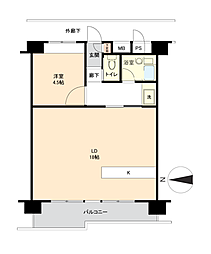 入間豊岡住宅2号棟 1LDKの間取図画像