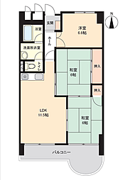 福井セントポリア 3LDKの間取図画像