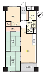 博多ニッコーハイツ 3DKの間取図画像