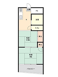 コスモマンション 1DKの間取図画像