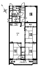 マキシマコーポ高須 4DKの間取図画像