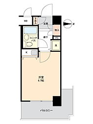 スカイノブレ京都四条大宮 ワンルームの間取図画像