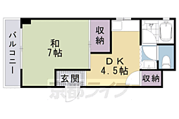 アサヒマンション 3階1DKの間取り