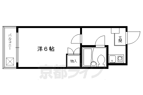 ピアレ下鴨 203｜京都府京都市左京区下鴨下川原町(賃貸マンション1K・2階・18.00㎡)の写真 その2