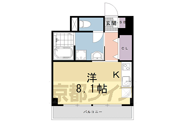 ヴィラ東山本町 105｜京都府京都市東山区本町4丁目(賃貸マンション1K・1階・24.58㎡)の写真 その2