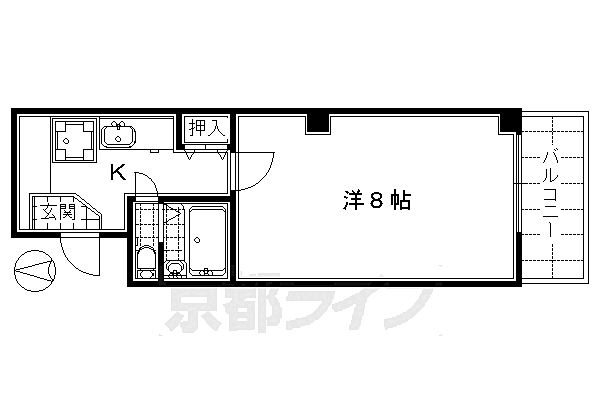 京都府京都市下京区万寿寺通東洞院東入万寿寺中之町(賃貸マンション1K・1階・22.37㎡)の写真 その2