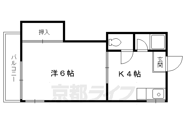 宝ハイツ 205｜京都府京都市左京区上高野石田町(賃貸アパート1K・2階・21.61㎡)の写真 その2