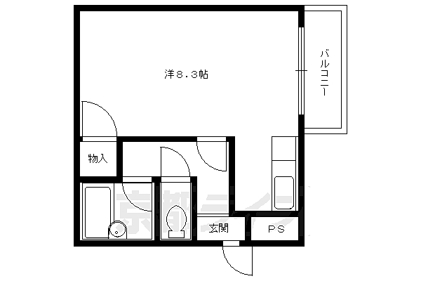 ナイス市原24 206｜京都府京都市左京区静市市原町(賃貸マンション1K・2階・22.00㎡)の写真 その2