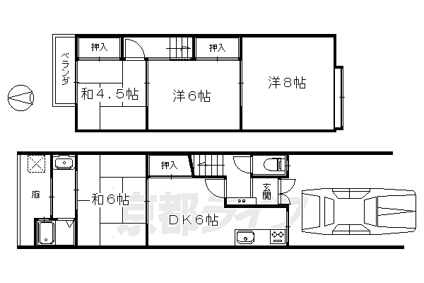 田中古川町貸家 ｜京都府京都市左京区田中古川町(賃貸一戸建4DK・--・55.95㎡)の写真 その1