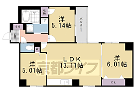 京都府京都市中京区堀川通夷川下る九町目（賃貸マンション3LDK・2階・63.60㎡） その2