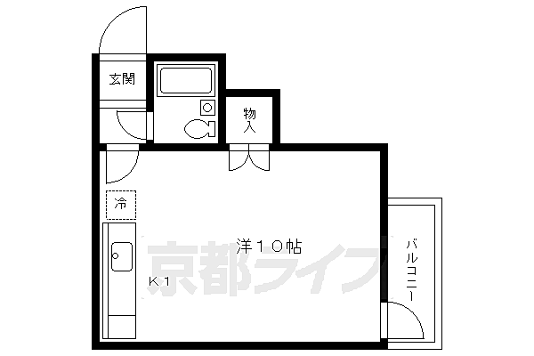 メゾン福島 3B｜京都府京都市左京区田中西大久保町(賃貸マンション1K・3階・22.47㎡)の写真 その2