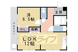 コーポラス吉田 4階1LDKの間取り