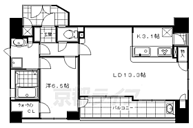 京都府京都市中京区六角通東洞院西入三文字町（賃貸マンション1LDK・2階・54.59㎡） その2