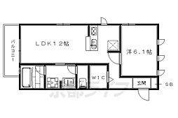 エスポワールヴィラ 1階1LDKの間取り