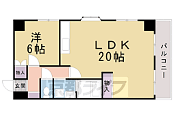 ハイムフロイデン一乗寺 3階1LDKの間取り