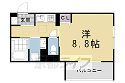フォーレスト修学院II 1階1Kの間取り
