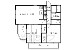 パレスイマイ 2階2LDKの間取り