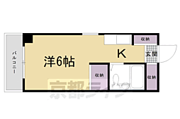 ヴィライースト 3階ワンルームの間取り