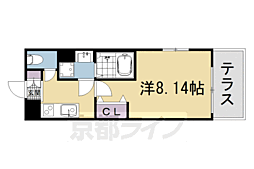 ヴィラ京大北　III 1階1Kの間取り