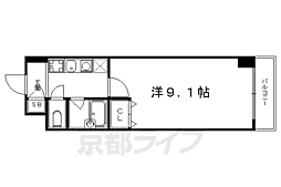 ドミトリィ御池 3階1Kの間取り