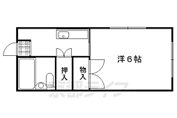 京福電気鉄道北野線 北野白梅町駅 徒歩15分の賃貸アパート 2階1Kの間取り