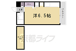 京福電気鉄道北野線 北野白梅町駅 徒歩13分の賃貸マンション 4階ワンルームの間取り
