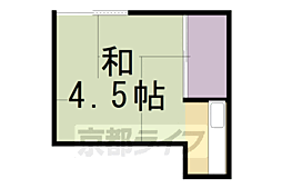 京福電気鉄道北野線 北野白梅町駅 徒歩8分の賃貸アパート 1階ワンルームの間取り