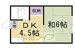 阪急京都本線 西院駅 徒歩7分の賃貸マンション 3階1DKの間取り