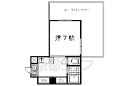 JR山陰本線 円町駅 徒歩10分の賃貸マンション 5階1Kの間取り