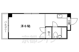サンパティック聖護院 2階1Kの間取り
