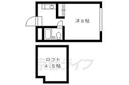 リバーサイド下鴨 1階1Kの間取り