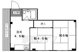 コーワハイツ 202 2階2Kの間取り