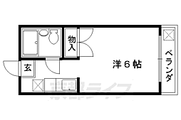 メゾン大 2階1Kの間取り